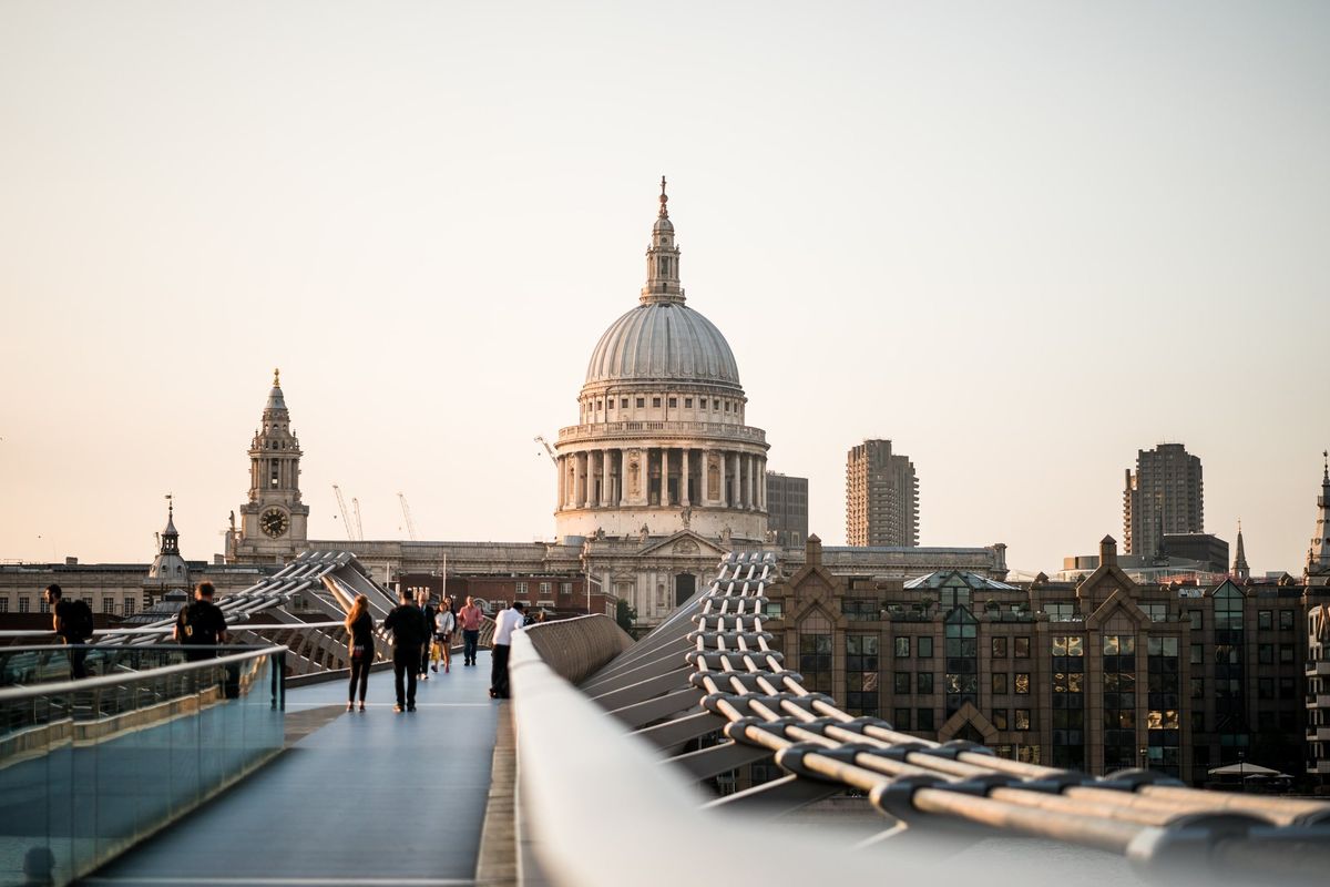 St Paul's Cathedral from the Millennium Bridge, London